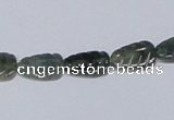 CAB428 15.5 inches 8*12mm leaf-shaped moss agate gemstone beads