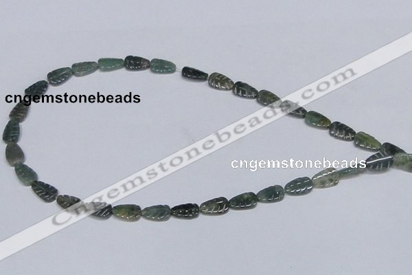 CAB428 15.5 inches 8*12mm leaf-shaped moss agate gemstone beads