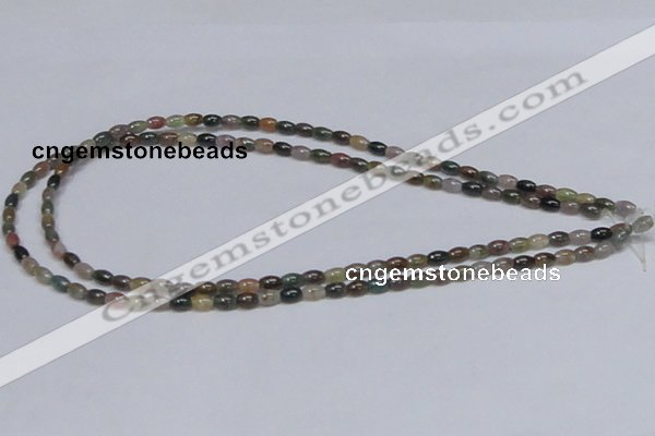 CAB437 15.5 inches 4*6mm rice indian agate gemstone beads wholesale