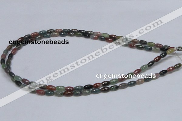 CAB438 15.5 inches 5*8mm rice indian agate gemstone beads wholesale