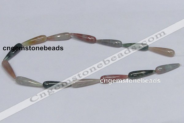 CAB445 15.5 inches 8*30mm teardrop indian agate gemstone beads