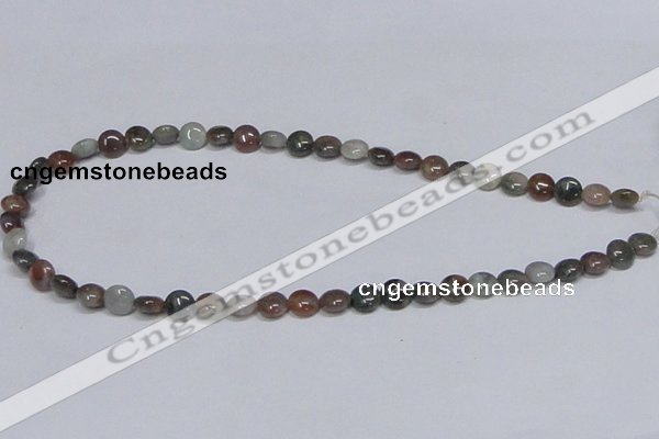 CAB448 15.5 inches 8mm flat round indian agate gemstone beads