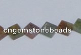 CAB451 15.5 inches 10*10mm diamond indian agate gemstone beads