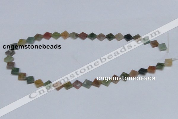 CAB451 15.5 inches 10*10mm diamond indian agate gemstone beads