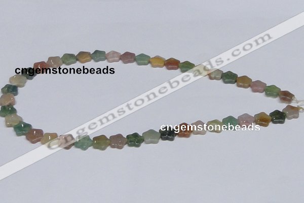 CAB459 15.5 inches 10*10mm star indian agate gemstone beads wholesale