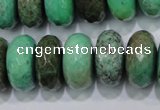 CAB46 15.5 inches 11*20mm faceted rondelle green grass agate beads