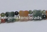 CAB469 15.5 inches flower & round double-drilled indian agate beads