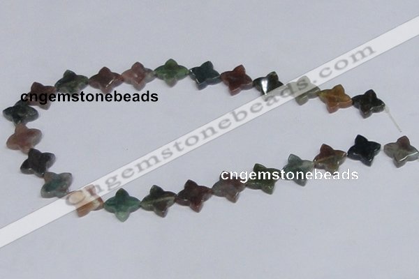 CAB472 15.5 inches 12*12mm flower form indian agate gemstone beads