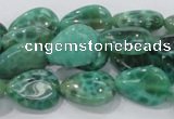 CAB55 15.5 inches 13*18mm flat teardrop peafowl agate gemstone beads