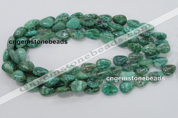 CAB55 15.5 inches 13*18mm flat teardrop peafowl agate gemstone beads