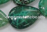 CAB56 15.5 inches 30*40mm flat teardrop peafowl agate gemstone beads