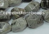 CAB568 15.5 inches 15*20mm nuggets silver needle agate gemstone beads