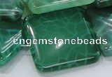 CAB60 15.5 inches 30*30mm square peafowl agate gemstone beads