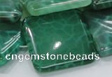 CAB61 15.5 inches 28*28mm square peafowl agate gemstone beads