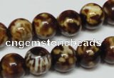 CAB611 15.5 inches 12mm round leopard skin agate beads wholesale