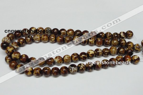 CAB611 15.5 inches 12mm round leopard skin agate beads wholesale