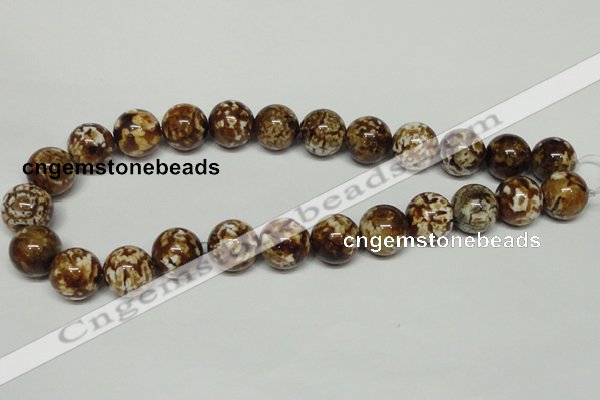 CAB613 15.5 inches 16mm round leopard skin agate beads wholesale