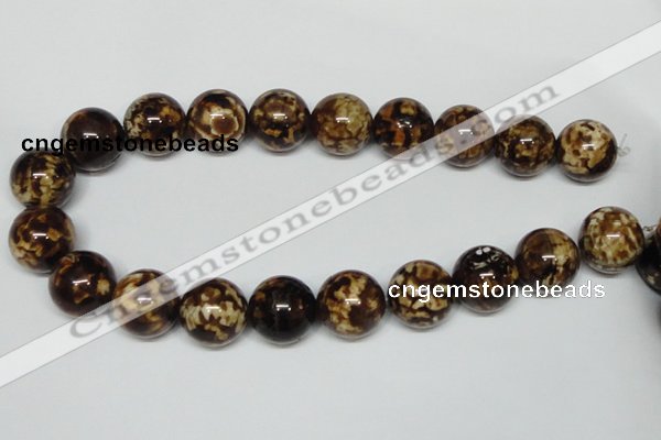 CAB615 15.5 inches 20mm round leopard skin agate beads wholesale