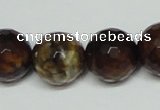 CAB619 15.5 inches 16mm faceted round leopard skin agate beads wholesale