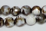 CAB620 15.5 inches 12mm faceted round leopard skin agate beads wholesale