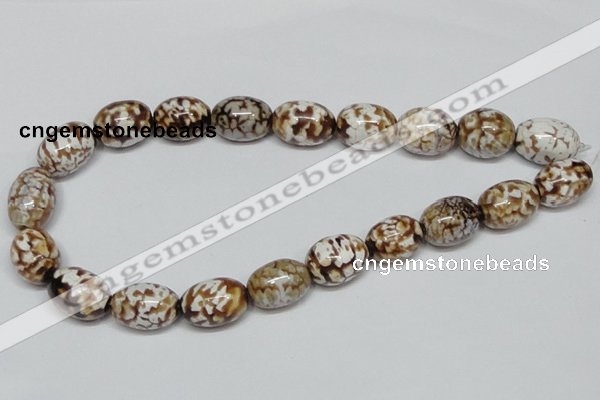 CAB621 15.5 inches 15*20mm egg-shaped leopard skin agate beads wholesale