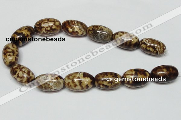 CAB623 15.5 inches 20*30mm egg-shaped leopard skin agate beads wholesale