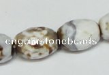 CAB624 15.5 inches 14*20mm faceted egg-shaped leopard skin agate beads