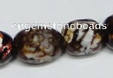 CAB626 15.5 inches 16*22mm faceted egg-shaped leopard skin agate beads