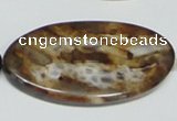 CAB632 15.5 inches 25*50mm oval leopard skin agate beads wholesale