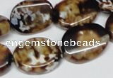 CAB633 15.5 inches 15*20mm twisted oval leopard skin agate beads