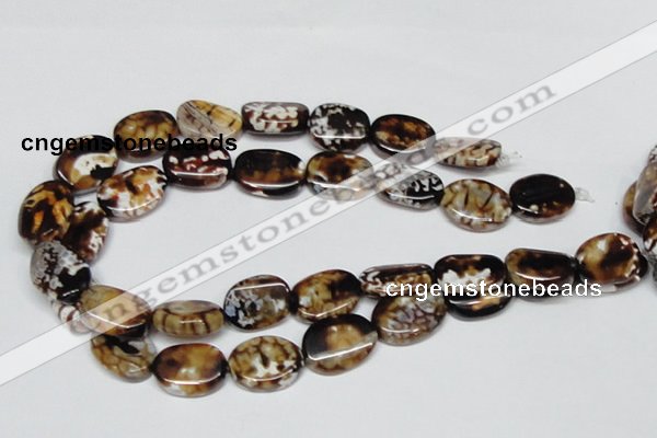 CAB633 15.5 inches 15*20mm twisted oval leopard skin agate beads