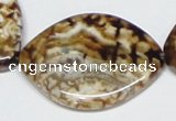 CAB638 15.5 inches 30*40mm marquise leopard skin agate beads