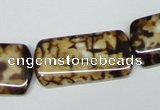 CAB640 15.5 inches 15*30mm rectangle leopard skin agate beads