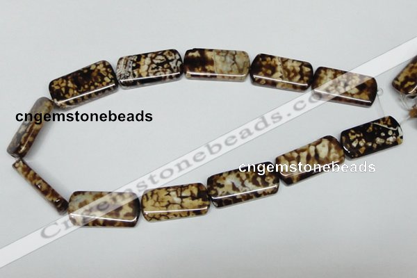 CAB640 15.5 inches 15*30mm rectangle leopard skin agate beads