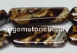 CAB641 15.5 inches 15*40mm rectangle leopard skin agate beads