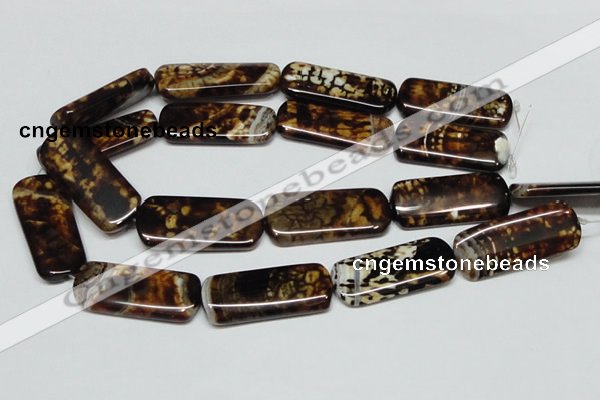 CAB641 15.5 inches 15*40mm rectangle leopard skin agate beads