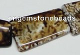 CAB643 15.5 inches 20*35mm trapezoid leopard skin agate beads