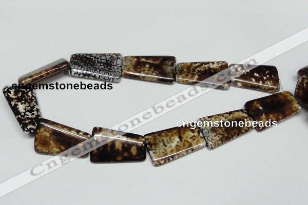 CAB643 15.5 inches 20*35mm trapezoid leopard skin agate beads