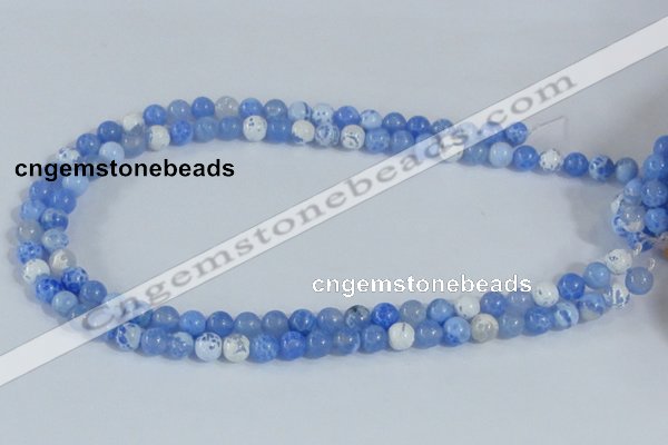 CAB645 15.5 inches 8mm round fire crackle agate beads wholesale