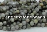 CAB65 15.5 inches 4mm round silver needle agate gemstone beads