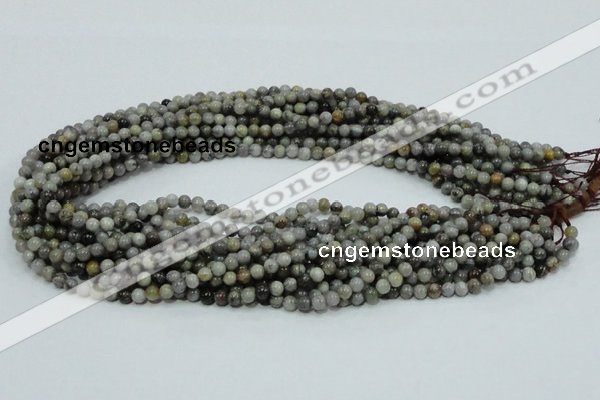 CAB65 15.5 inches 4mm round silver needle agate gemstone beads