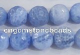 CAB651 15.5 inches 14mm faceted round fire crackle agate beads