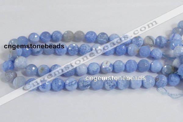 CAB651 15.5 inches 14mm faceted round fire crackle agate beads