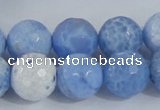 CAB652 15.5 inches 16mm faceted round fire crackle agate beads