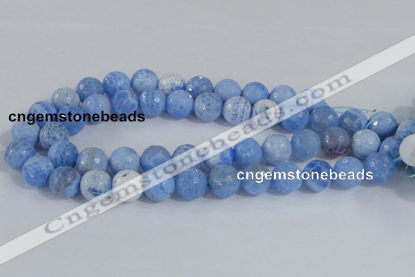 CAB652 15.5 inches 16mm faceted round fire crackle agate beads