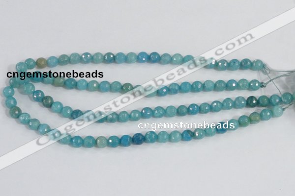 CAB653 15.5 inches 8mm faceted round fire crackle agate beads