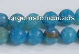 CAB654 15.5 inches 10mm faceted round fire crackle agate beads