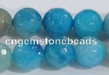 CAB656 15.5 inches 14mm faceted round fire crackle agate beads