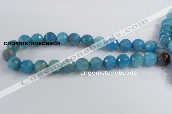 CAB657 15.5 inches 16mm faceted round fire crackle agate beads