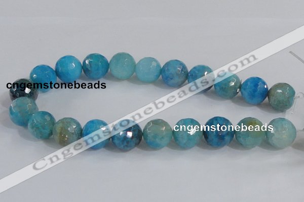 CAB658 15.5 inches 18mm faceted round fire crackle agate beads